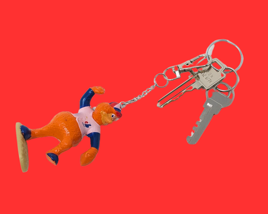 Porte-clés mascotte Youppi! des Expos de Montréal, fait main et recyclé