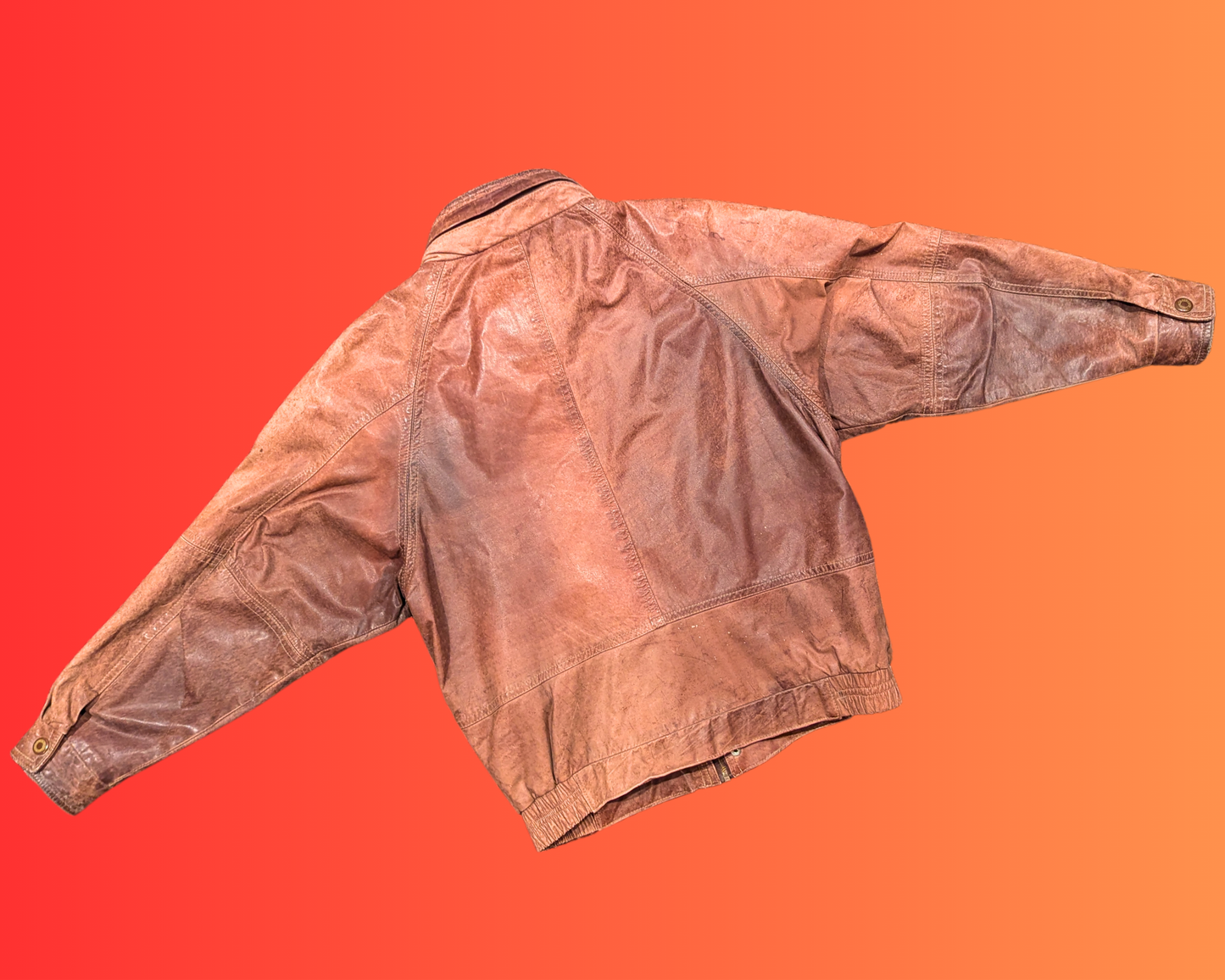 Vintage 1990's Light Brown Genuine Leather Jacket by Laurence Roy Size M