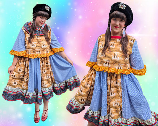 Robe Le Magicien d'Oz faite à la main et recyclée L-XL