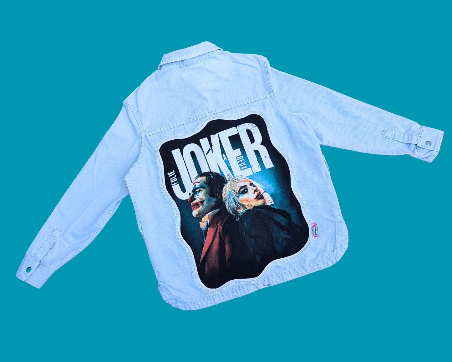 Handmade, Upcycled Joker, La Folie à Deux, Denim Jacket Size XS