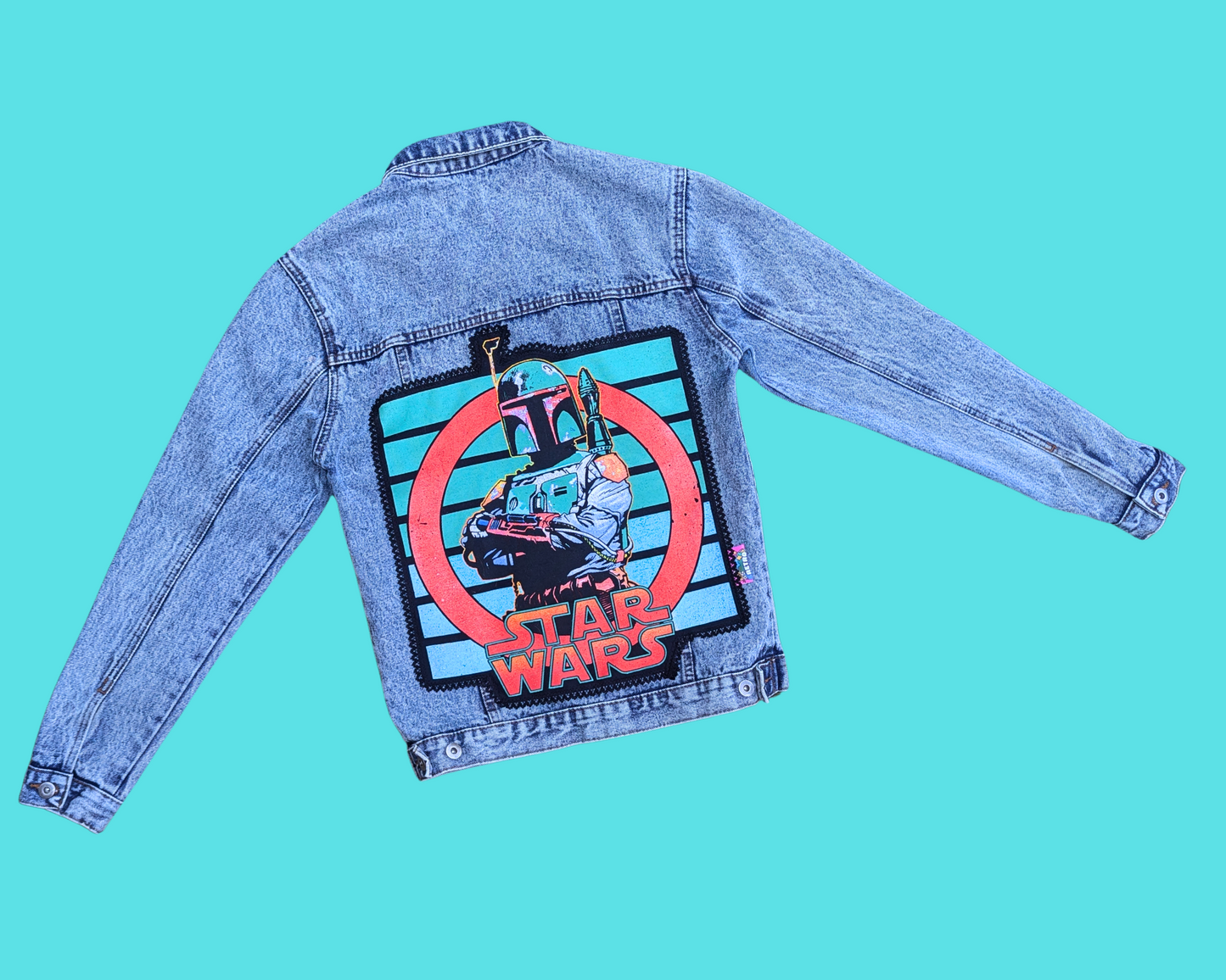Veste en jean Star Wars faite main et recyclée, taille S