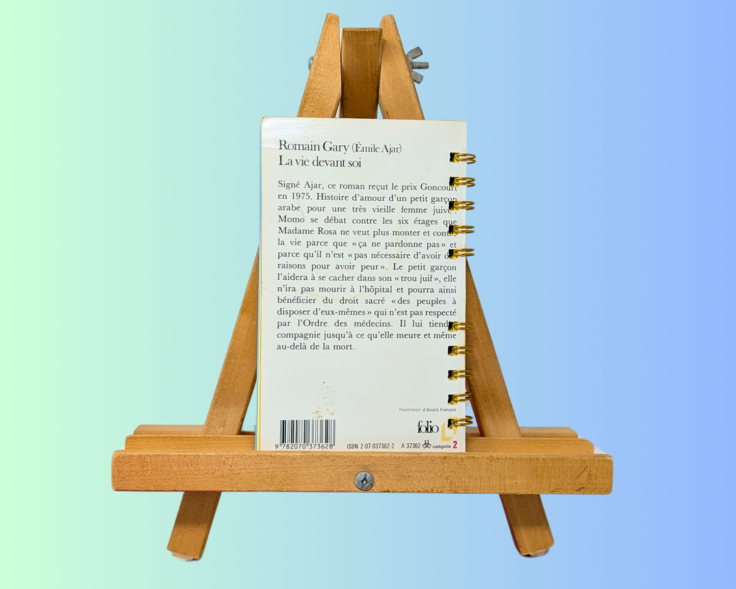 Handmade and Upcycled La Vie Devant Soi Novel by Romain Gary (Emile Ajar) Notebook