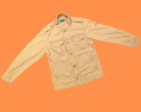 Y2K Light Brown Denim Timberland Jacket Size M