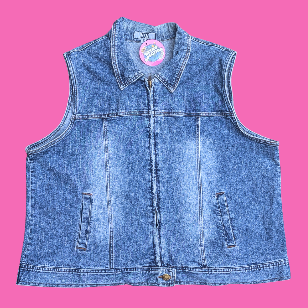 Betty Boop ''This Ain't My First Rodeo'' Upcycled T-Shirt Denim Jacket/Vest Size XL