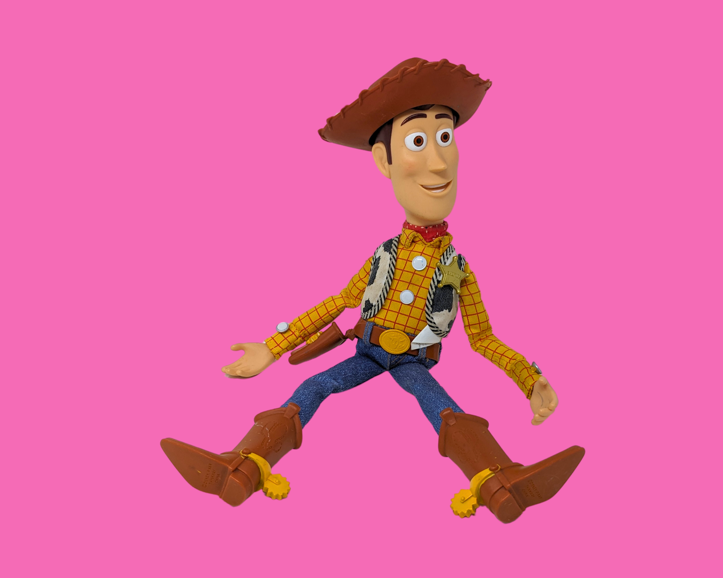 Jouet vintage Toy Story des années 1990, shérif Woody, parlant français