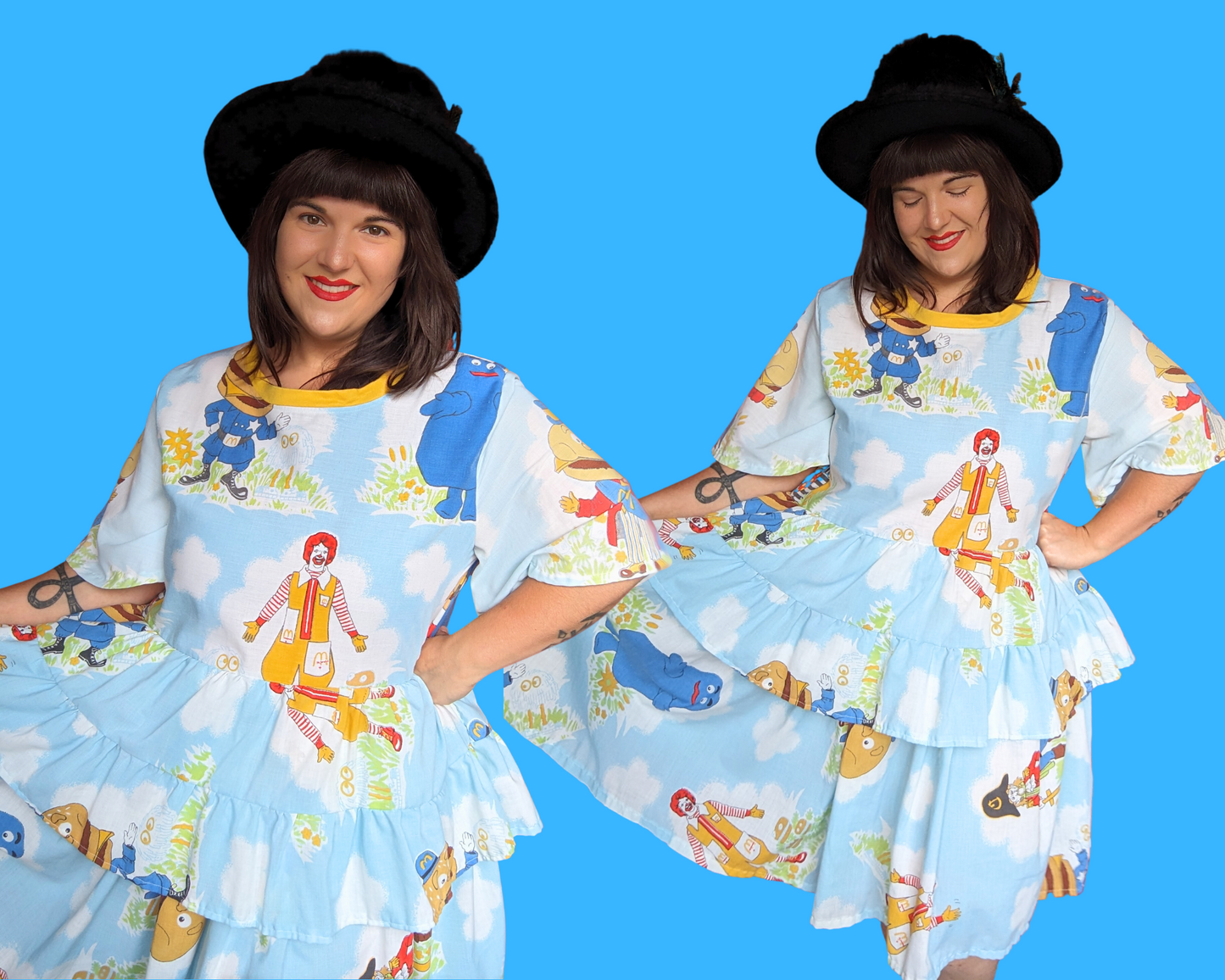 Handmade, Upcycled Vintage 1980's McDonald's Dress Size XL