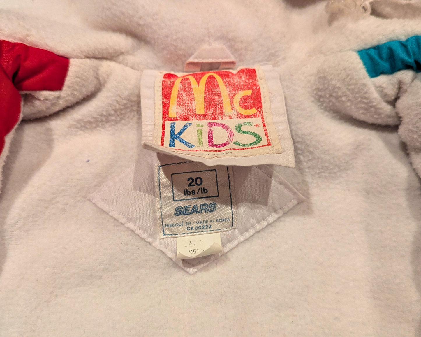 Vintage 1980's Ski Suit McKids McDonald By Sears Size 20 Lbs