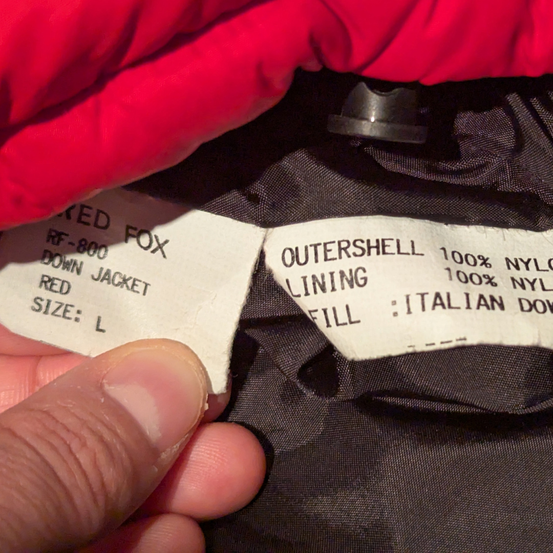 Red Bomber Jacket by Red Fox Outdoor System Size L