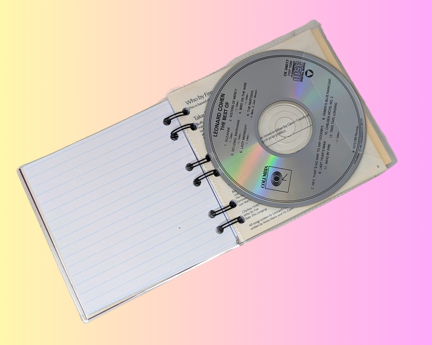Leonard Cohen, The Best Of CD Notebook