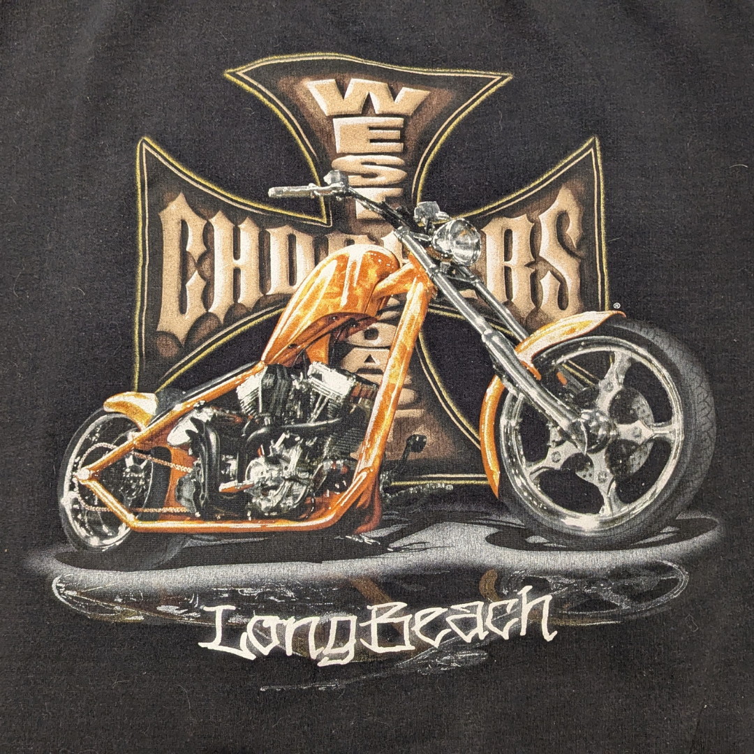 Vintage 1990's West Coast Choppers Long Beach Hoodie Size XL