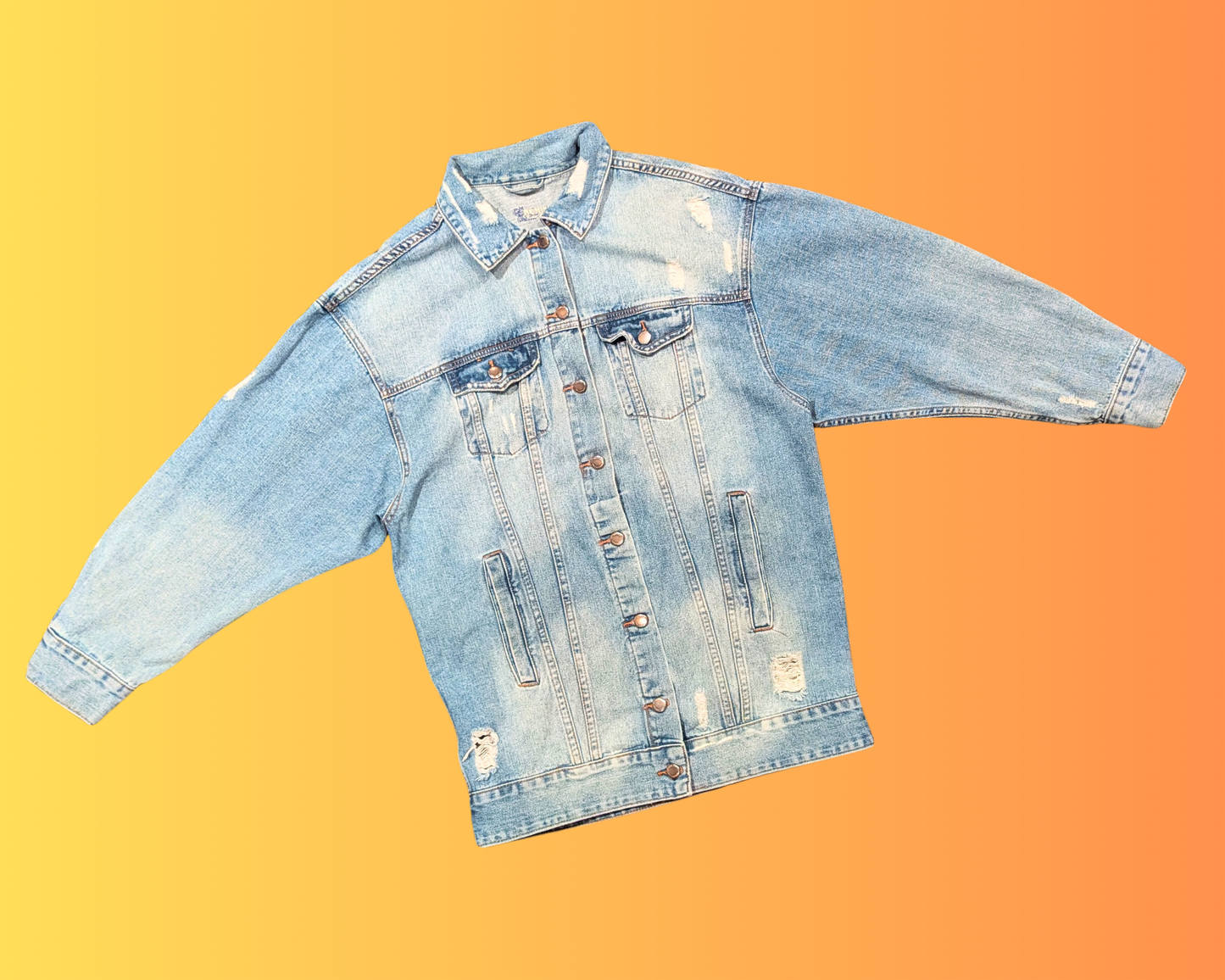 Handmade, Upcycled E.T Sashay Away Denim Jacket Size M