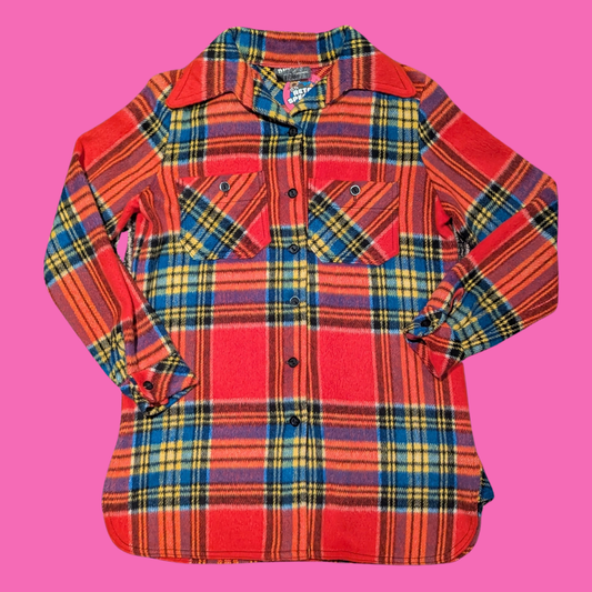 Vintage 1980's Colourful Plaid Jacket by Slogan Creation Carmen Size M
