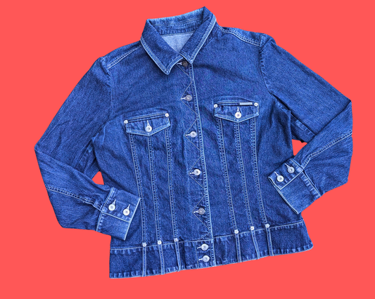 Veste en jean Boyz N The Hood faite à la main et recyclée, taille L-XL