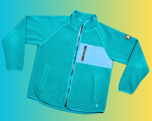 Polaire duveteuse Kuwalla verte d'inspiration vintage des années 2000, taille L