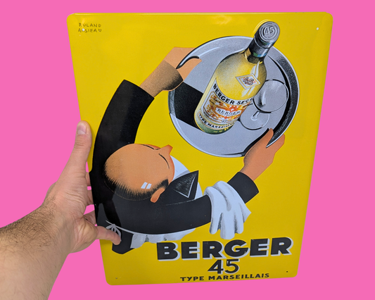 Y2K Pastis Berger 45, France Metal Rectangle Interior Decoration Sign