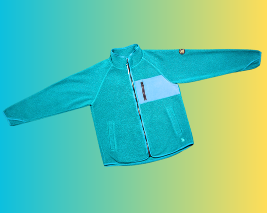 Polaire duveteuse Kuwalla verte d'inspiration vintage des années 2000, taille L