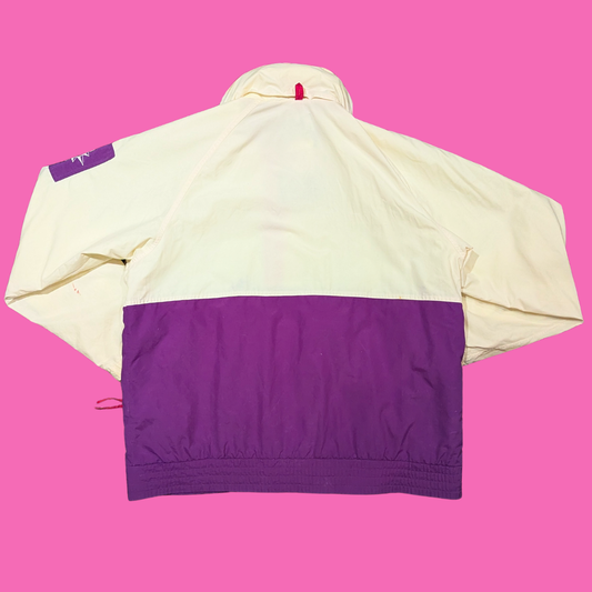 Vintage 1990's White and Purple Helly Hansen Winter Jacket Size L