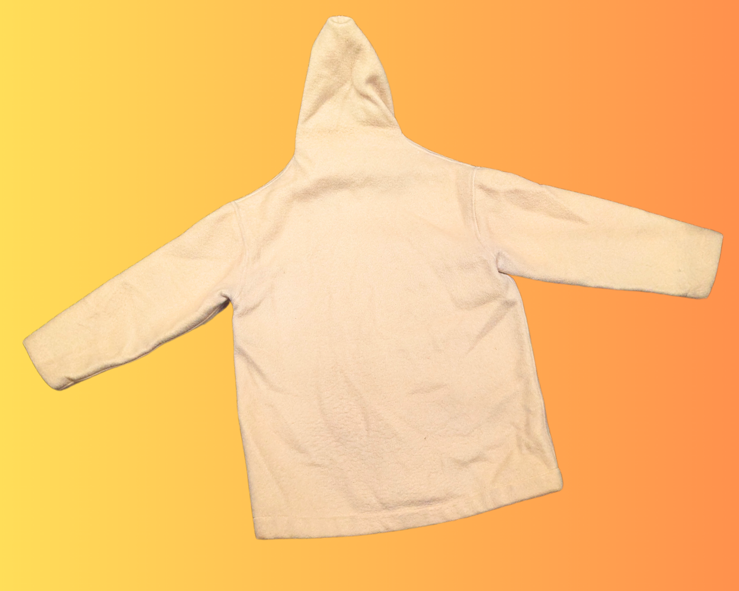 Vintage 1970's Beige Genuine Wool Winter Jacket with Fur Hoodie by Hudson's Bay Company Size M