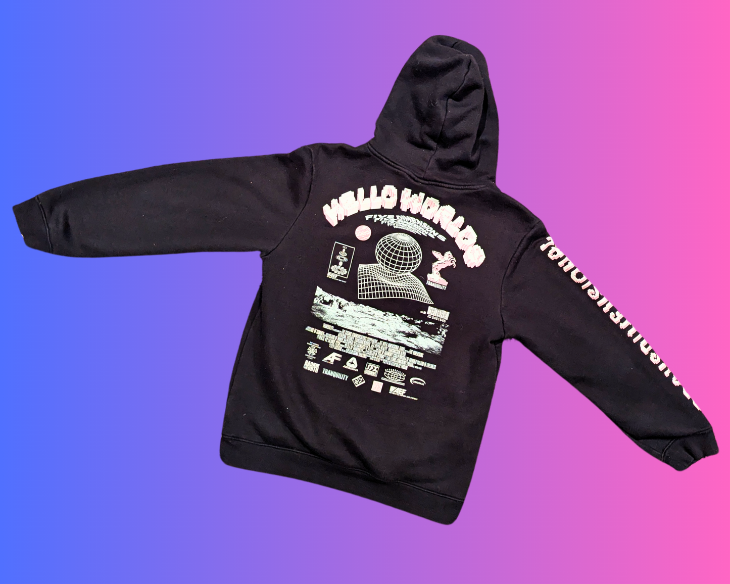 Sweat à capuche Y2K Hello World taille S