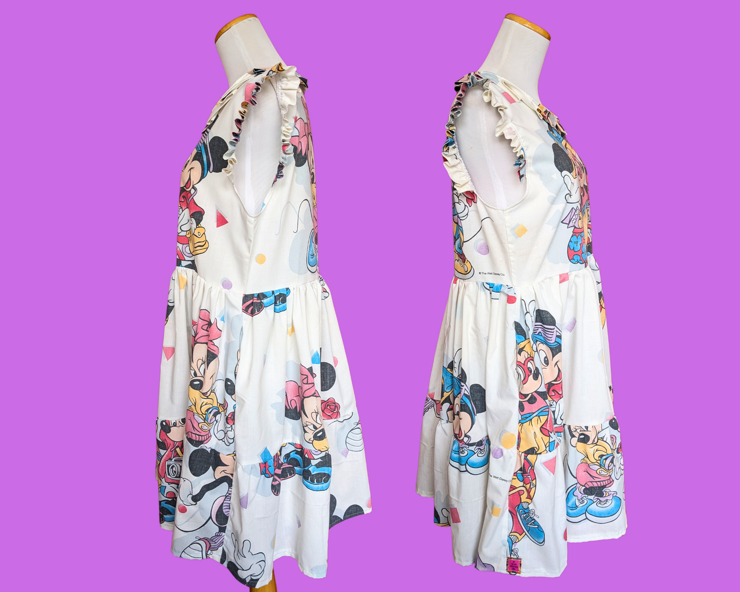 Mickey Mouse et Minnie Mouse en vacances de Walt Disney, faits à la main et recyclés, taille M