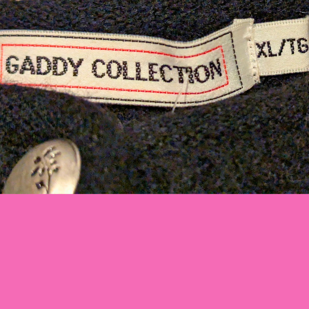 Vintage 1980's Black Wool with Cow Embroidery Pieces Cardigan by Gaddy Collection Size XL (fits smaller)