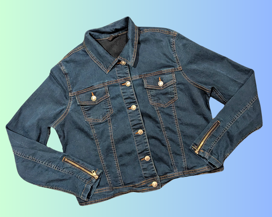 Handmade, Upcycled Red Hot Chilli Peppers Denim Jacket Size L