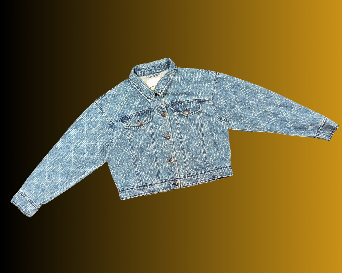 Handmade, Upcycled Pulp Fiction Denim Jacket Size 38 (M)
