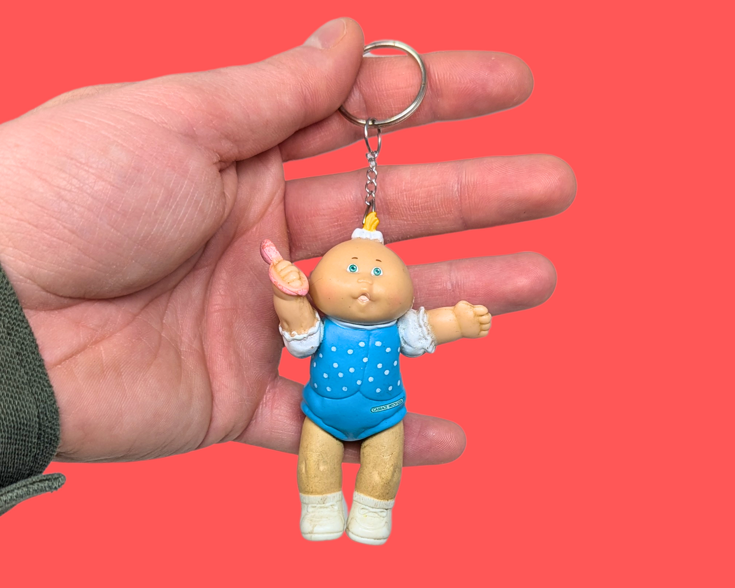 Porte-clés jouet Cabbage Patch Kids fait main et recyclé