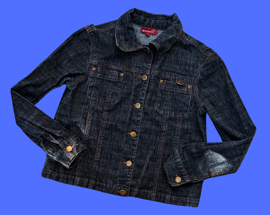 Handmade, Upcycled Space Jam Denim Jacket Size S