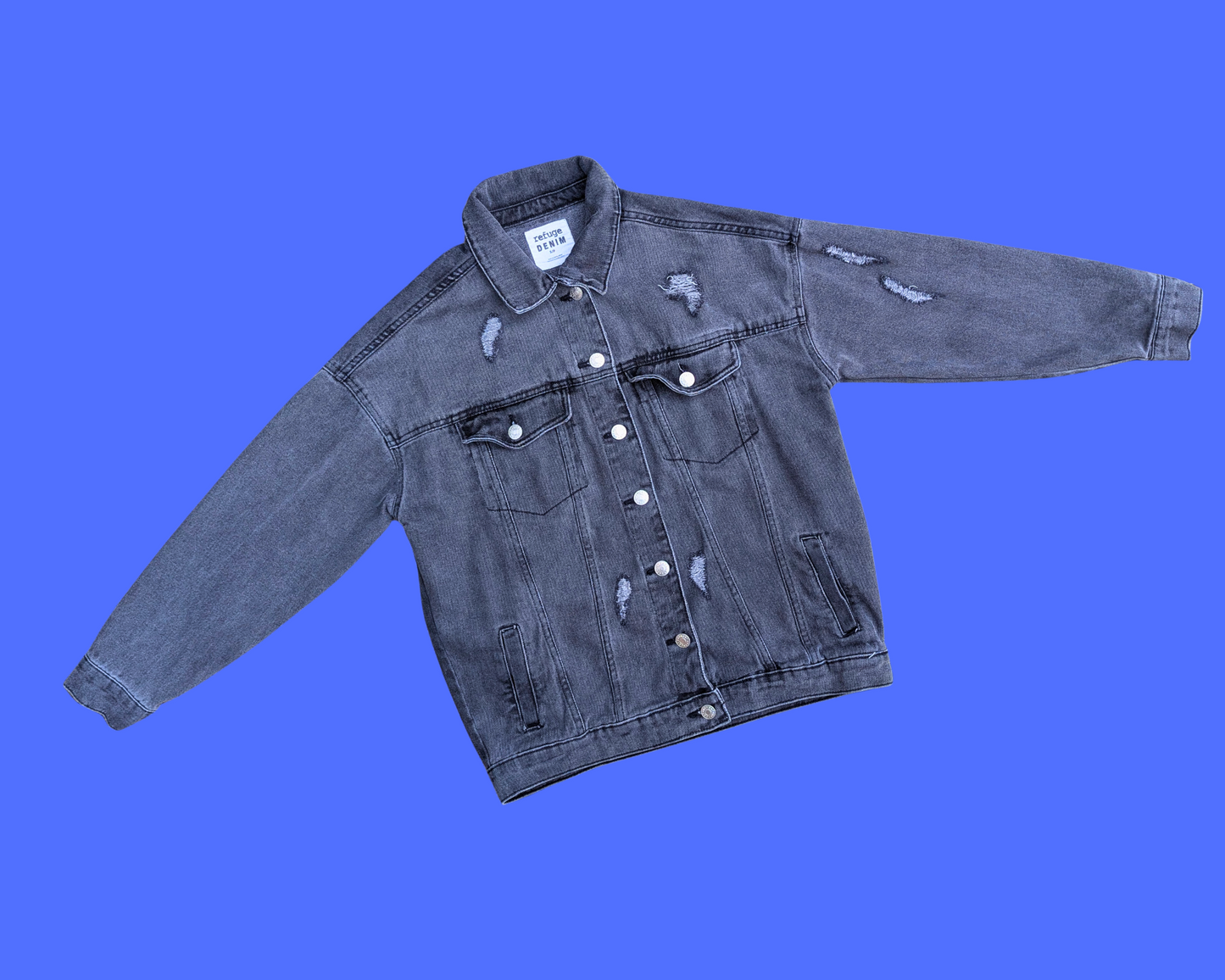 Handmade, Upcycled Mr. Rogers Neighborhood Denim Jacket Size S