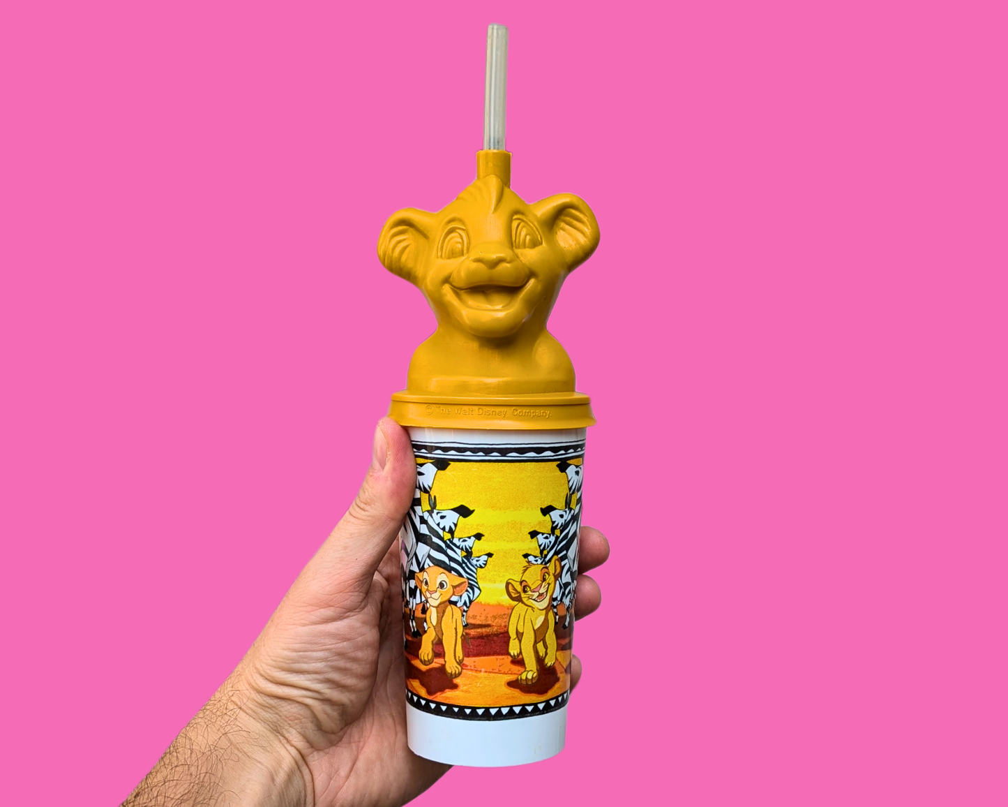 Bouteille en plastique officielle Walt Disney Le Roi Lion, Simba, vintage des années 1990