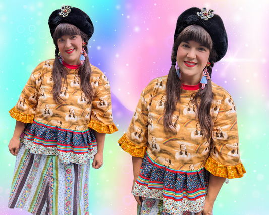 Chemisier surdimensionné M du Magicien d'Oz fait main et recyclé