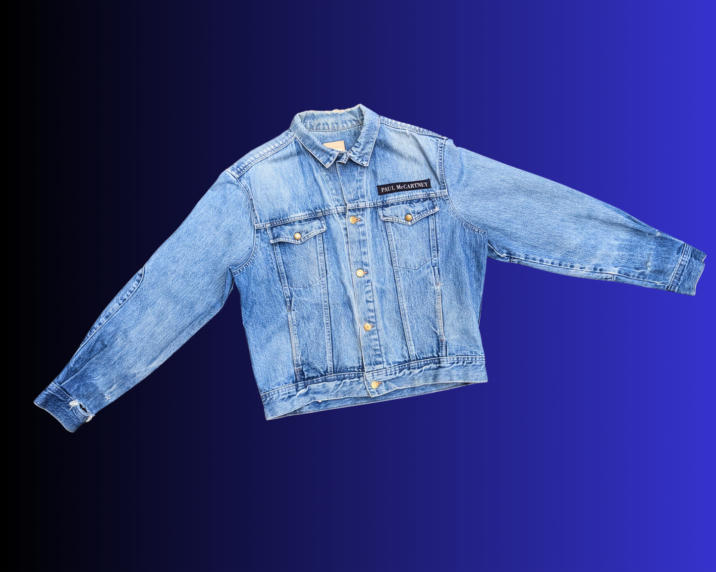 Handmade, Upcycled Paul McCartney Denim Jacket Size XL