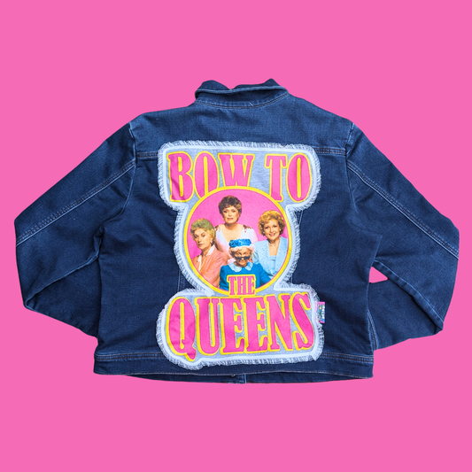 The Golden Girls ''Bow to the Queens'' Upcycled T-Shirt Denim Jacket Size XL