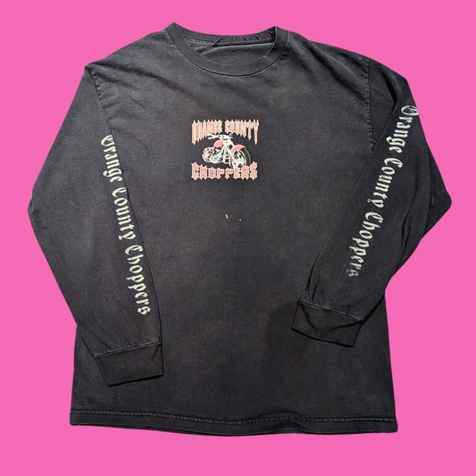 Y2K Orange Country Choppers Long Sleeves Shirt Size L