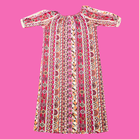 Vintage 1970's Boho, Groovy Dress Size M