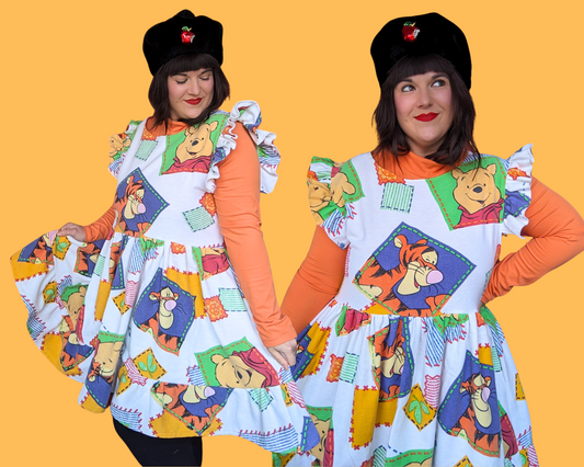 Drap de lit en flanelle Winnie l'ourson de Walt Disney, fait à la main et recyclé, taille L