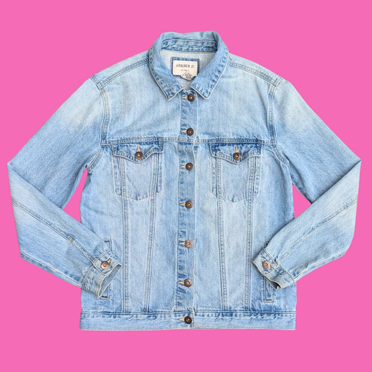 The Powerpuff Girls Upcycled T-Shirt Denim Jacket Size M