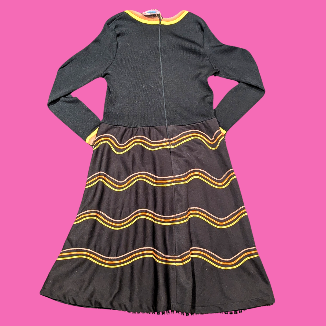 Vintage 1980's Black, Witchy Vibes Dress Size L