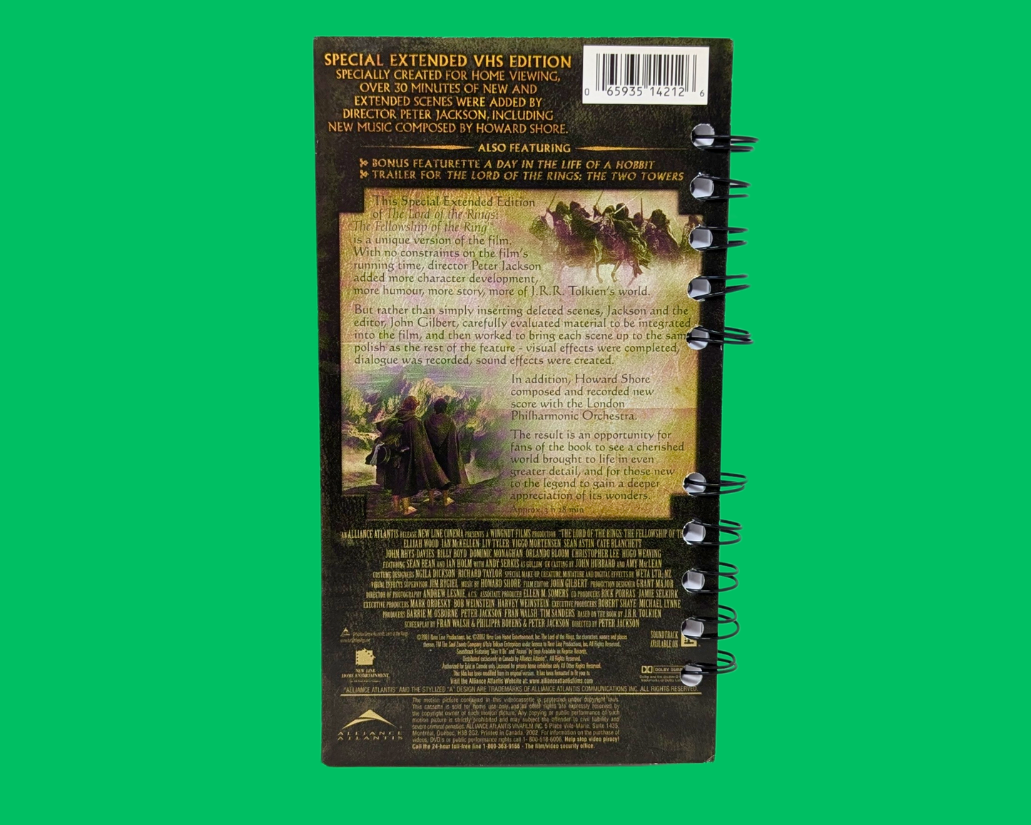 Carnet de film VHS Le Seigneur des Anneaux, La Communauté de l'Anneau