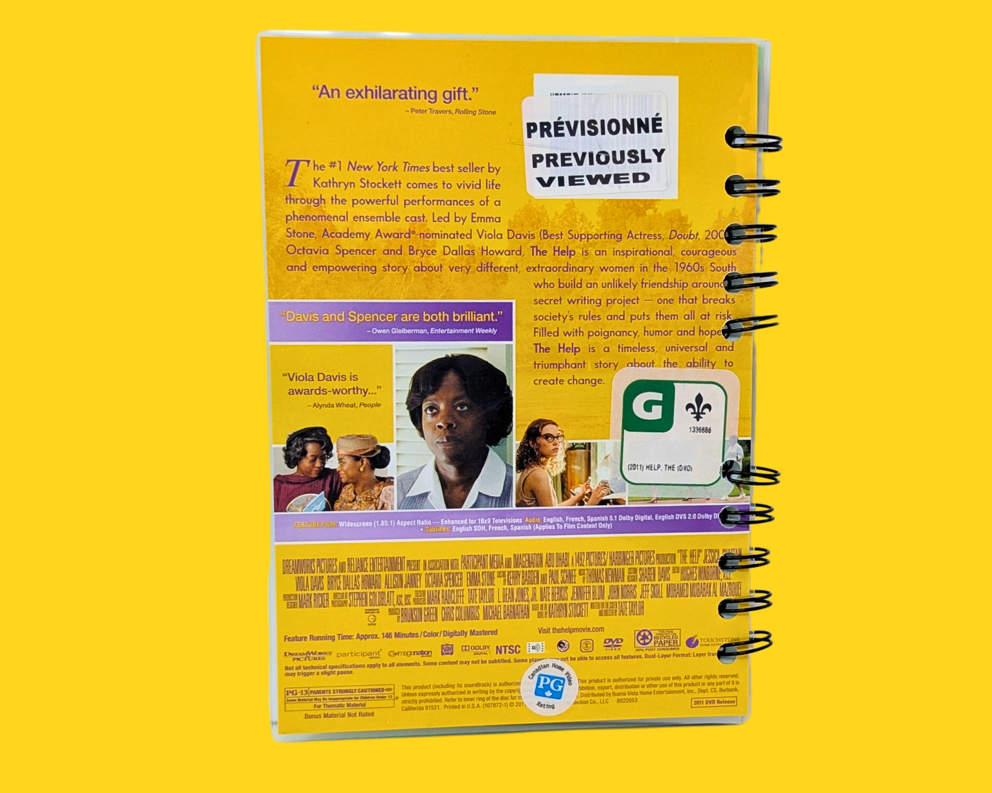 Carnet de notes du film DVD La Couleur des sentiments