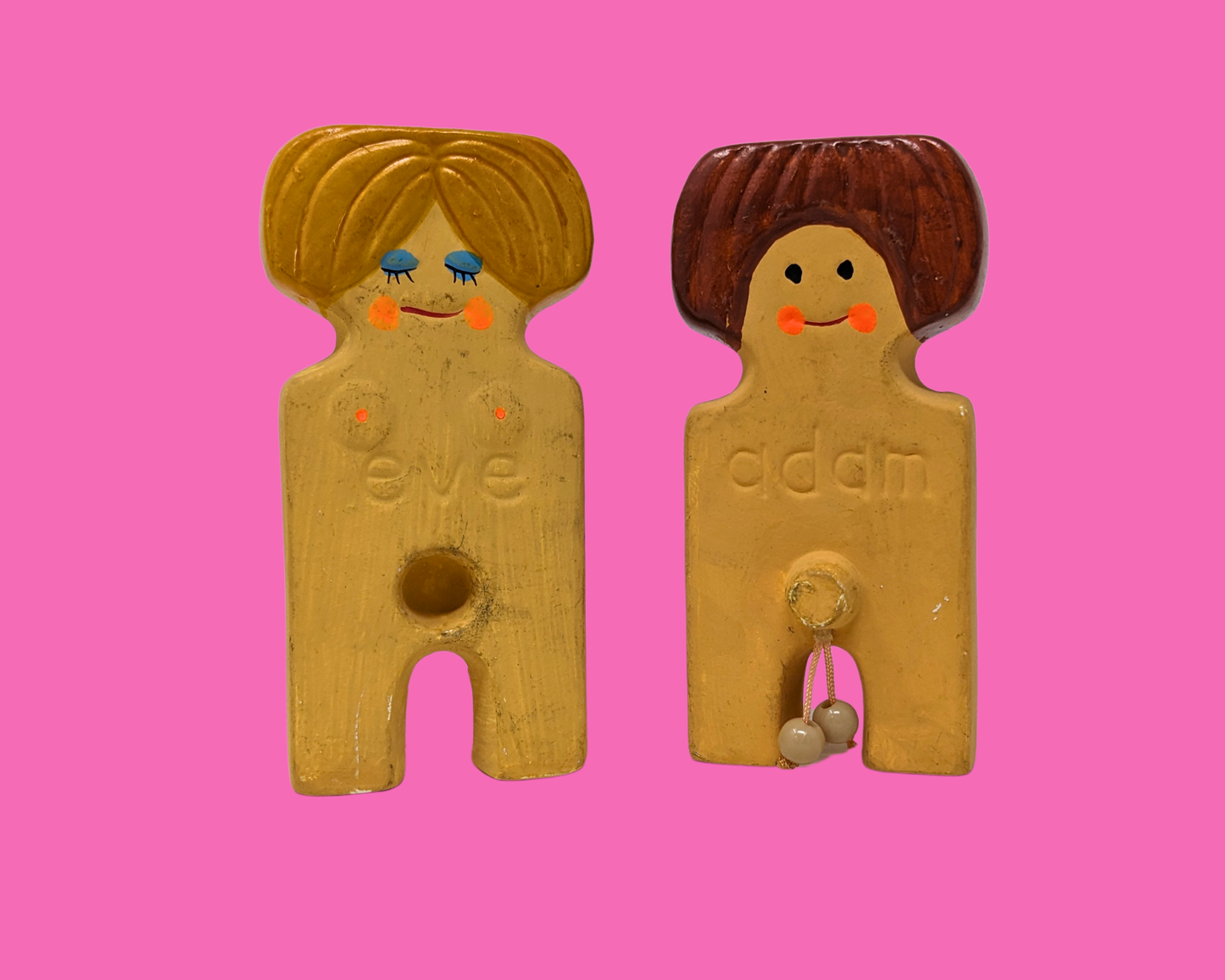 Vintage 1960's Japan Funny Adam and Eve Salt and Pepper Shakers