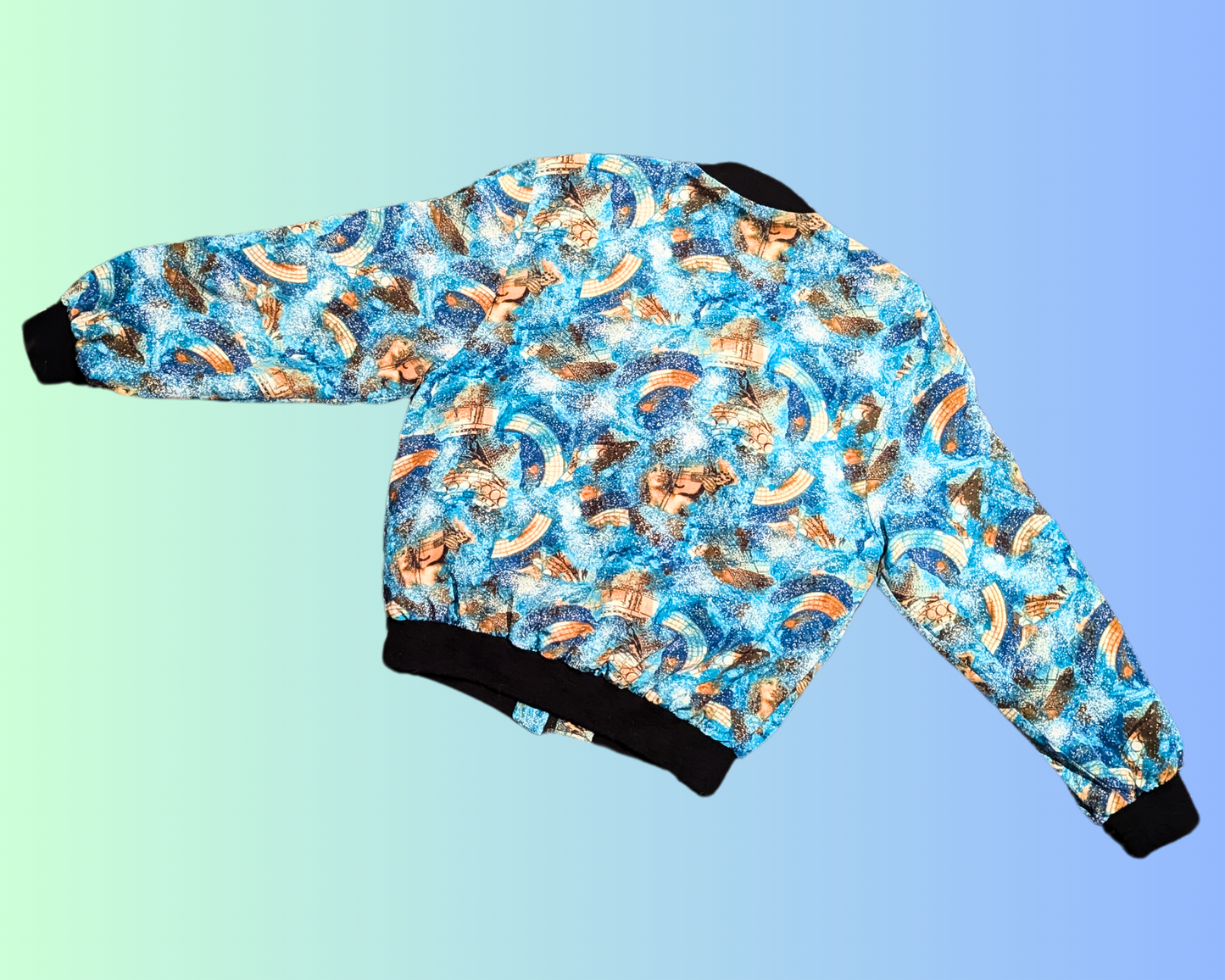 Vintage 1990's Blue, Angelic Print Light Jacket Size S