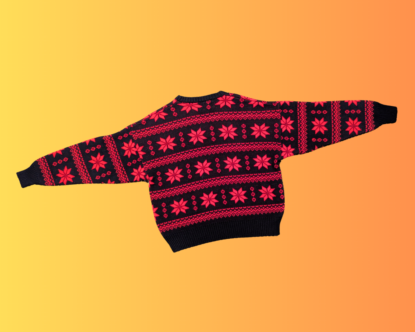 Vintage 1990's Red and Black Sears Knit Sweater Size M