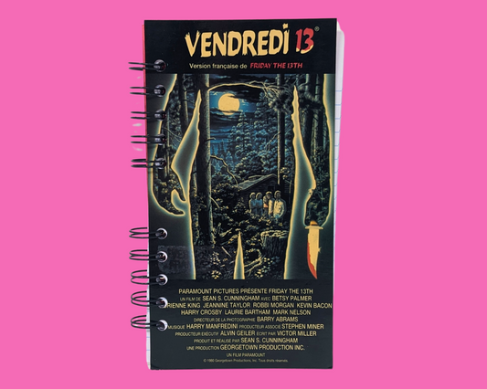 Carnet de notes VHS du film Vendredi 13