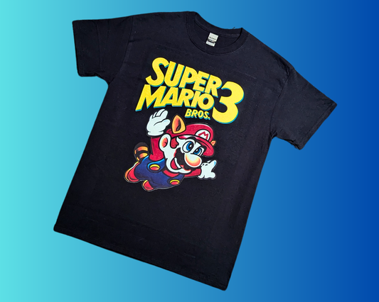T-shirt noir Super Mario Bros 3 Y2K, taille M