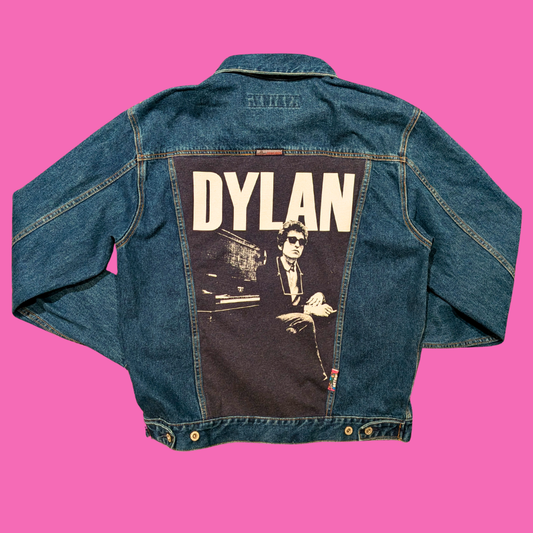 Bob Dylan Upcycled Denim Jacket Size XL