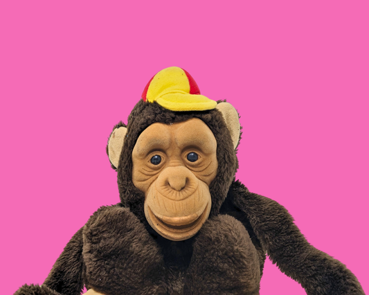 Marionnette en peluche singe vintage des années 1980
