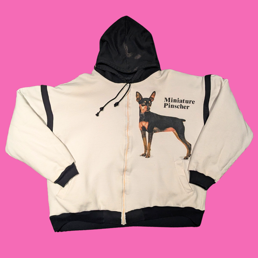Vintage 1990's Miniature Pinscher Hoodie Size L for Women