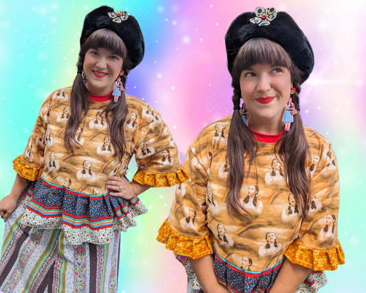 Chemisier surdimensionné M du Magicien d'Oz fait main et recyclé